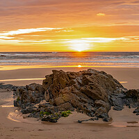 Buy canvas prints of Treyarnon Bay Reflections, Cornwall  by Frank Farrell