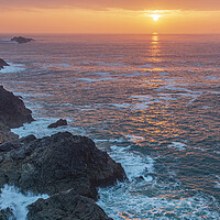 Buy canvas prints of Trevose Head Sunset, Cornwall by Frank Farrell