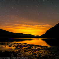 Buy canvas prints of Llyn  Idwal sun and stars by John Henderson