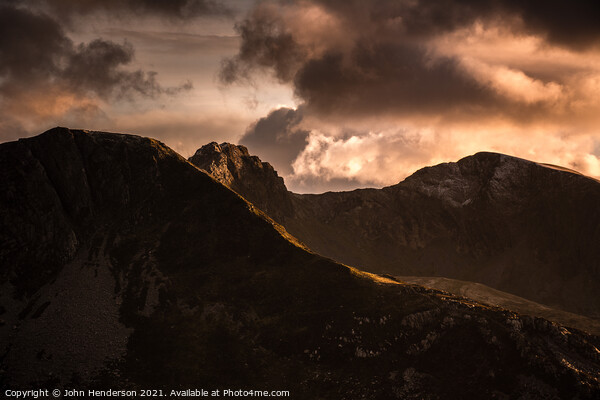Nantlle Ridge sunset Picture Board by John Henderson