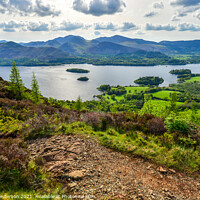 Buy canvas prints of Derwentwater from the path on Walla crag  by John Henderson