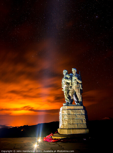 Commando Memorial at night Picture Board by John Henderson