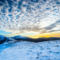 Buy canvas prints of Mackerel skies over Snowdonia. by John Henderson