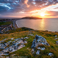 Buy canvas prints of Little Orme sunset by John Henderson