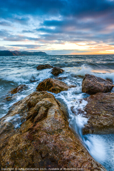 High Tide Llandudno West Shore Picture Board by John Henderson