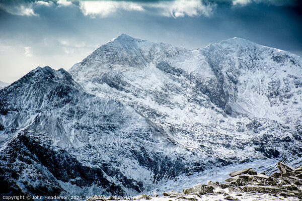 Snowdon winter Picture Board by John Henderson
