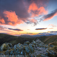 Buy canvas prints of Lake District sunset, High street. by John Henderson