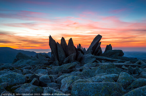 Welsh mountain sunrise. Glyder Fach. Picture Board by John Henderson