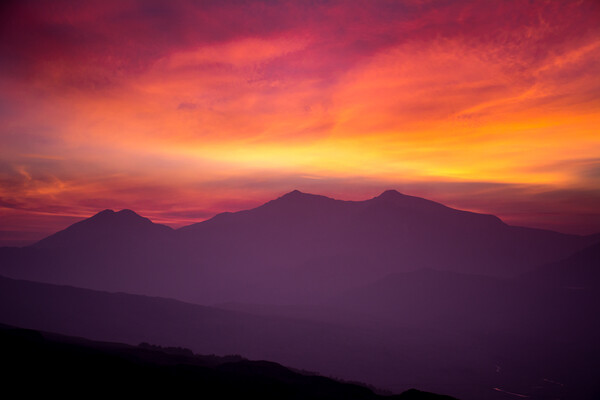 Snowdon sunset Picture Board by John Henderson