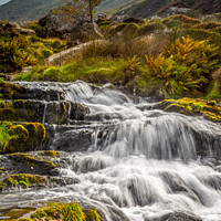Buy canvas prints of Mountain stream Snowdonia  by John Henderson