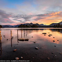 Buy canvas prints of A Majestic Sunset over Derwentwater by John Henderson