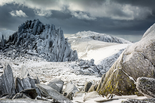 Snowdonia winter mountains Picture Board by John Henderson
