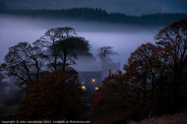 Eerie Yorkshire Farmhouse at Dusk Picture Board by John Henderson