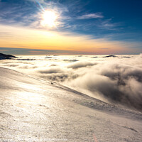 Buy canvas prints of Snowdonia inversion winter walk by John Henderson