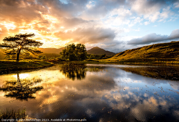 Lake district sunset Picture Board by John Henderson