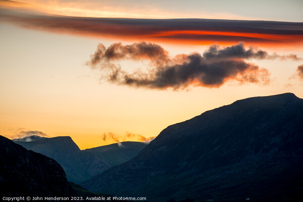 Ogwen valley sunset Picture Board by John Henderson