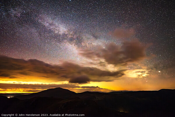 Dawn and the Galactic core rise over Moel Siabod Picture Board by John Henderson