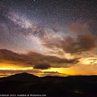 Buy canvas prints of Dawn and the Galactic core rise over Moel Siabod by John Henderson