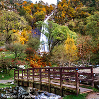 Buy canvas prints of Aber Falls panorama by John Henderson