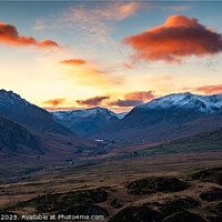 Buy canvas prints of Ogwen valley panorama. Snowdonia. by John Henderson