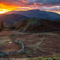 Buy canvas prints of Evening light Loughrigg Fell  by John Henderson
