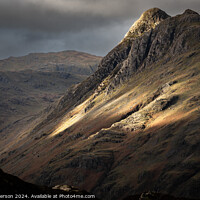 Buy canvas prints of Langdale pikes Pike o Stickle Lake District  by John Henderson