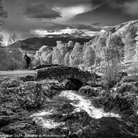 Buy canvas prints of Ashness bridge Black and white Lake District by John Henderson