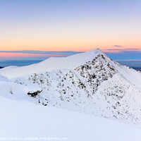 Buy canvas prints of Blencathra winter sunset by John Henderson