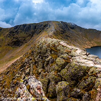 Buy canvas prints of Striding Edge panorama  by John Henderson