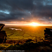 Buy canvas prints of Sunset view from the Roaches. by John Henderson