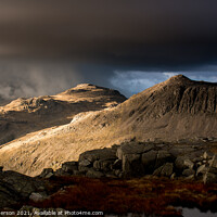 Buy canvas prints of Approaching weather on Bowfell by John Henderson