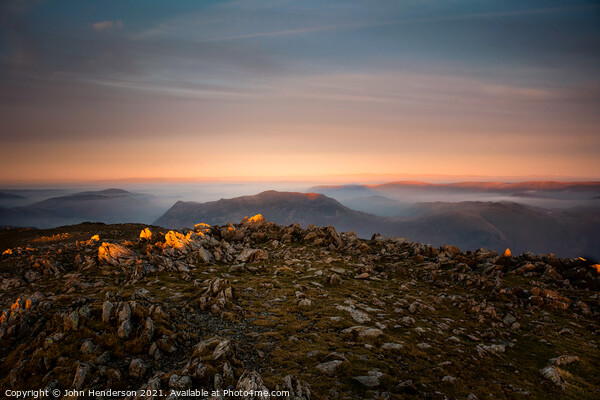 lake district sunset Picture Board by John Henderson