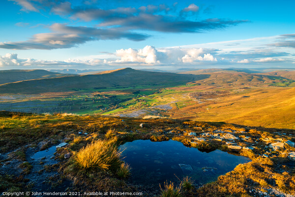 Majestic Sunset Over Yorkshire Three Peaks Picture Board by John Henderson