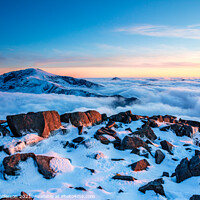 Buy canvas prints of  Snowdon winter inversion by John Henderson