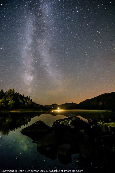 Llynnau Mymbyr and the Milky Way Picture Board by John Henderson