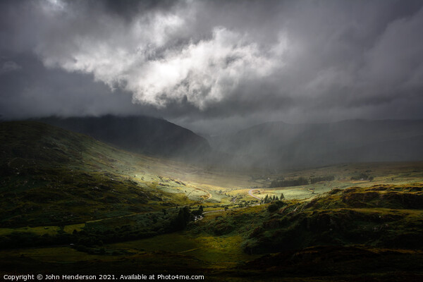 Ogwen valley rain Picture Board by John Henderson