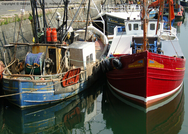 Fishing Boats at Troon Picture Board by George Moug