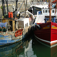 Buy canvas prints of Fishing Boats at Troon by George Moug