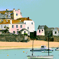 Buy canvas prints of St Ives, Cornwall - Poster Style II by George Moug
