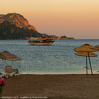 Buy canvas prints of Icmeler beach at sunset, Turkey by Keith McManus