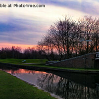 Buy canvas prints of Panoramic sunset on Dudley canal by Keith McManus