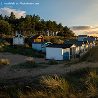 Buy canvas prints of Beach Huts at Sunset, Hunstanton, Norfolk by Carl Howell