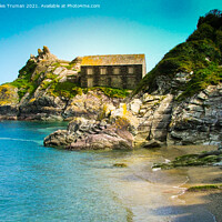 Buy canvas prints of Cornish Fisherman's House by Jules D Truman