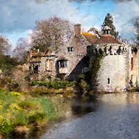 Buy canvas prints of Scotney Castle, Kent. View Across the Lake by Jules D Truman