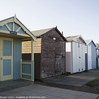 Buy canvas prints of brightling sea beach huts by Michael bryant Tiptopimage