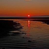 Buy canvas prints of Low tide Solway sunset  by Mark Ritson