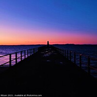 Buy canvas prints of Pier Beacon at Dusk Abstract by Mark Ritson