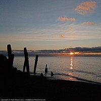 Buy canvas prints of Groyne posts at Sunset by Mark Ritson