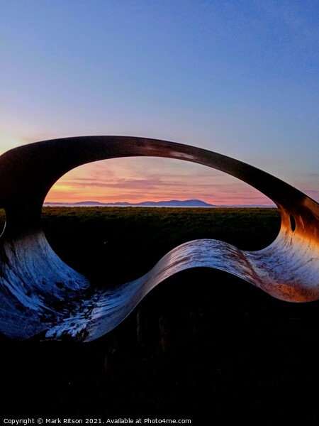 Steel Sculpture Sunset Abstract  Picture Board by Mark Ritson