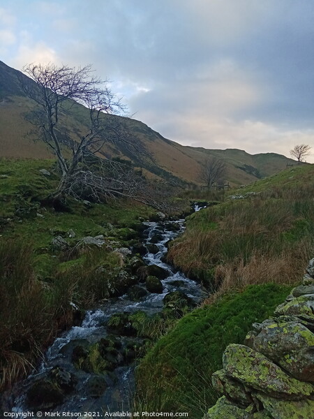 Crummock Water stream and Stone Wall Picture Board by Mark Ritson